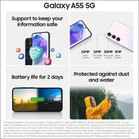 Samsung Galaxy A55 5G, Android Smartphone, 8GB RAM, 128GB Storage, 50MP Camera, Long Battery Life, Awesome Navy