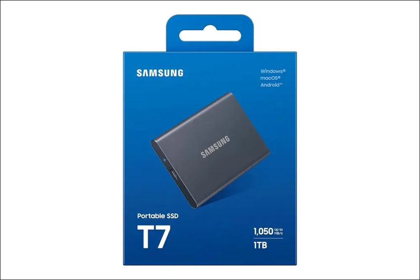 SAMSUNG SSD T7 1TB Portable External SSD, Up to USB 3.2 Gen 2, Reliable Storage for Gaming, Students, Professionals, Grey