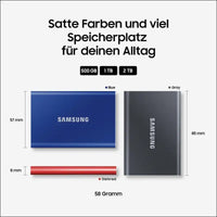 SAMSUNG SSD T7 1TB Portable External SSD, Up to USB 3.2 Gen 2, Reliable Storage for Gaming, Students, Professionals, Grey