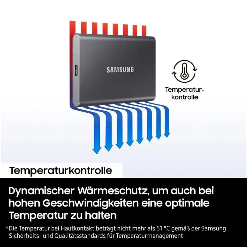 SAMSUNG SSD T7 1TB Portable External SSD, Up to USB 3.2 Gen 2, Reliable Storage for Gaming, Students, Professionals, Grey