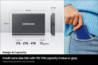 SAMSUNG SSD T7 2TB Portable External SSD, Up to USB 3.2 Gen 2, Reliable Storage for Gaming, Students, Professionals, Grey