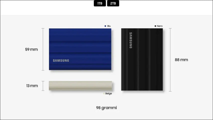 Samsung T7 Shield Portable SSD 1 TB - USB 3.2 Gen.2 External SSD Beige (MU-PE1T0K/EU)