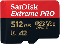 SanDisk 512GB Extreme PRO microSDXC Card + SD Adapter + RescuePRO Deluxe, up to 200MB/s, with A2 App Performance, UHS-I, Class 10, U3, V30