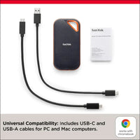 SanDisk Extreme 1TB Portable NVMe SSD, USB-C, up to 1050MB/s Read and 1000MB/s Write Speed, Water and Dust-Resistant - Works with PC, PS4, and Xbox X SDSSDE61-1T00-G25
