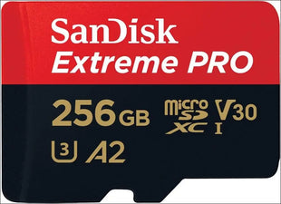 SanDisk Extreme Pro Class 10 microSDXC 256GB UHS-I U3 Memory Card with Adapter