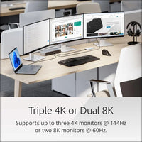 SD5000T5 EQ Thunderbolt 5 Docking Station, Triple Monitor 8K/4K, for Windows & Macbooks, 140W Power, 3 x Thunderbolt 5 Ports, Ethernet & USB-A 3.2 Gen2 Ports (K35201EU)