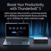 SD5000T5 EQ Thunderbolt 5 Docking Station, Triple Monitor 8K/4K, for Windows & Macbooks, 140W Power, 3 x Thunderbolt 5 Ports, Ethernet & USB-A 3.2 Gen2 Ports (K35201EU)