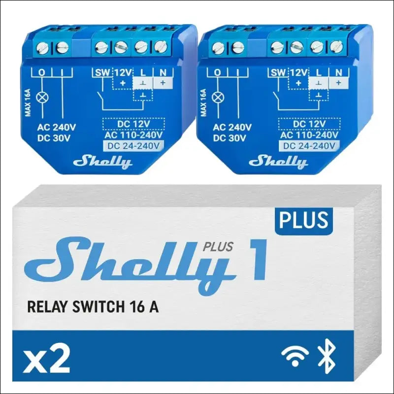 Shelly Plus 1 | WiFi & Bluetooth Smart Relay Switch | Home Automation | Alexa & Google Home Compatible | iOS Android App No Hub Required Lighting Control DIY Remote Control...