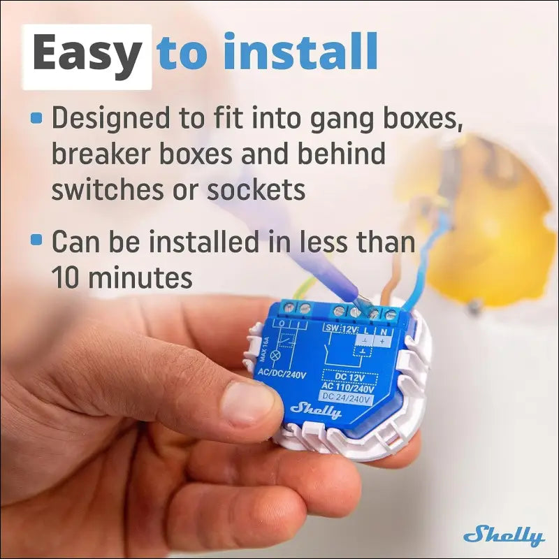Shelly Plus 1 | WiFi & Bluetooth Smart Relay Switch | Home Automation | Alexa & Google Home Compatible | iOS Android App No Hub Required Lighting Control DIY Remote Control...