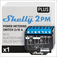 Shelly Plus 2PM, WiFi & Bluetooth 2 Channels Smart Relay Switch with Power Metering, Home Automation, Roller Shutters, Remote Control, Alexa & Google Home, iOS Android App