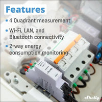 Shelly Pro 3EM (120A) | WiFi & Bluetooth 3-Phase Smart Energy Meter | 2-Way Consumption | Home Automation | Compatible with Alexa & Google Home | iOS Android App | No Hub...