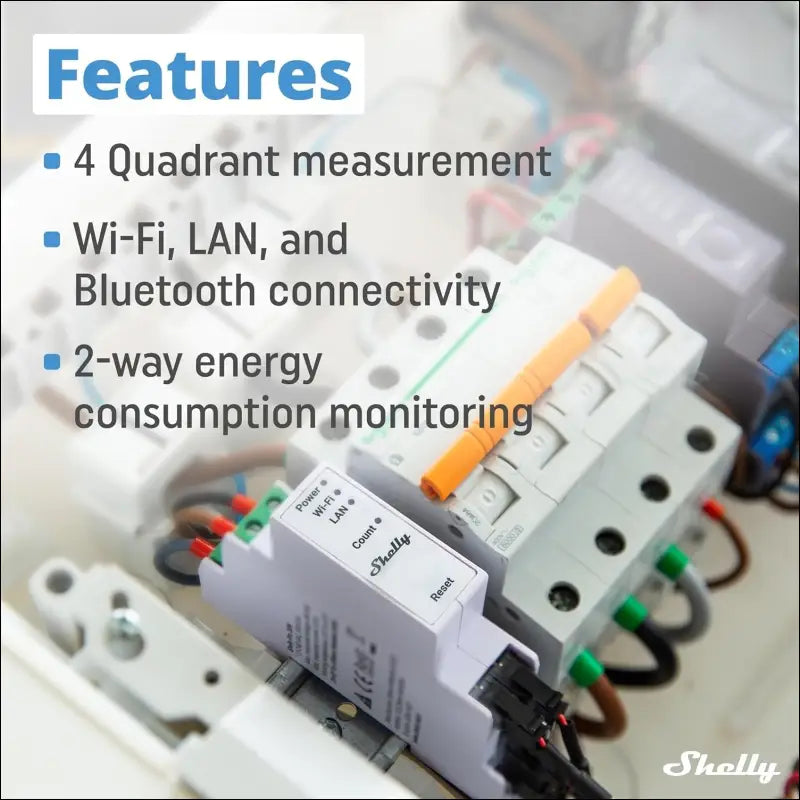 Shelly Pro 3EM (120A) | WiFi & Bluetooth 3-Phase Smart Energy Meter | 2-Way Consumption | Home Automation | Compatible with Alexa & Google Home | iOS Android App | No Hub...