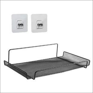 Shelves, Server Rack Shelf Wifi Router Shelf Wall Mounted TV Box Holder Metal Router Storage Rack Organizer for Home Living Room Bedroom Black