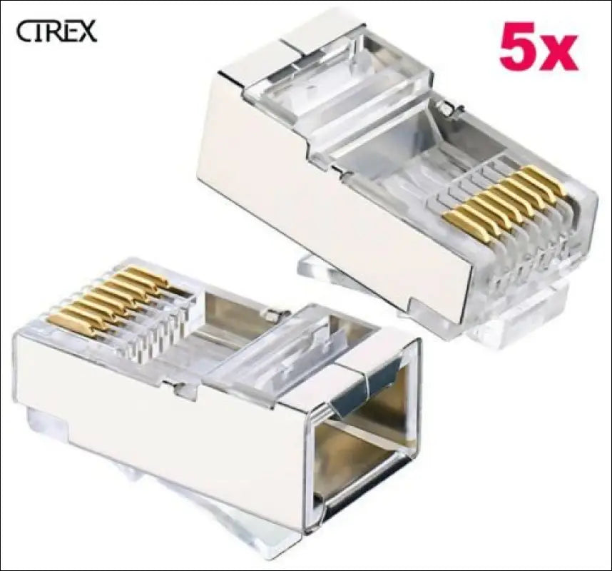 Shielded RJ45 Crimp Connector Modular Plug 8P8C CAT6 CAT6a STP LAN Network (5x)