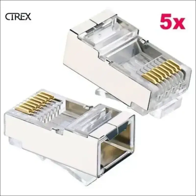 Shielded RJ45 Crimp Connector Modular Plug 8P8C CAT6 CAT6a STP LAN Network (5x)