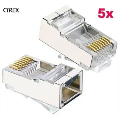 Shielded RJ45 Crimp Connector Modular Plug 8P8C CAT6 CAT6a STP LAN Network (5x)
