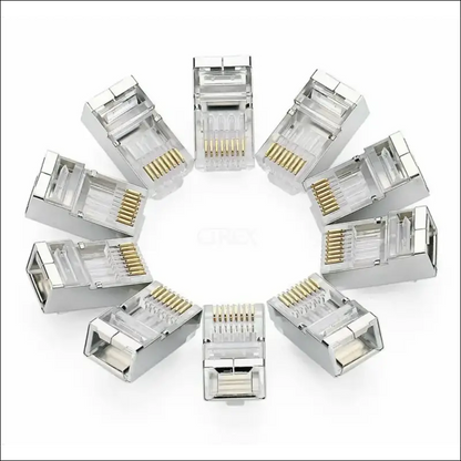 Shielded RJ45 Crimp Connector Modular Plug 8P8C CAT6 CAT6a STP LAN Network (5x)