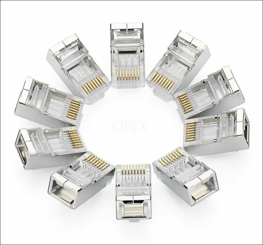 Shielded RJ45 Crimp Connector Modular Plug 8P8C CAT6 CAT6a STP LAN Network (5x)