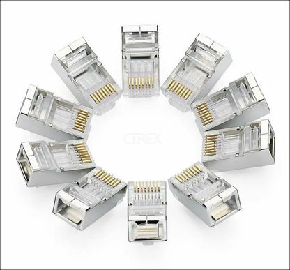 Shielded RJ45 Crimp Connector Modular Plug 8P8C CAT6 CAT6a STP LAN Network (5x)