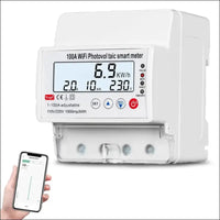 SiRyder Smart Energy Meter WiFi 100A 220V LCD Photovoltaic Meter Tuya Smart Photovoltaic Meter Bidirectional PV Count