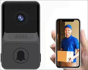 Smart 1080p Mini Door Bell Rectangle Camera - Black