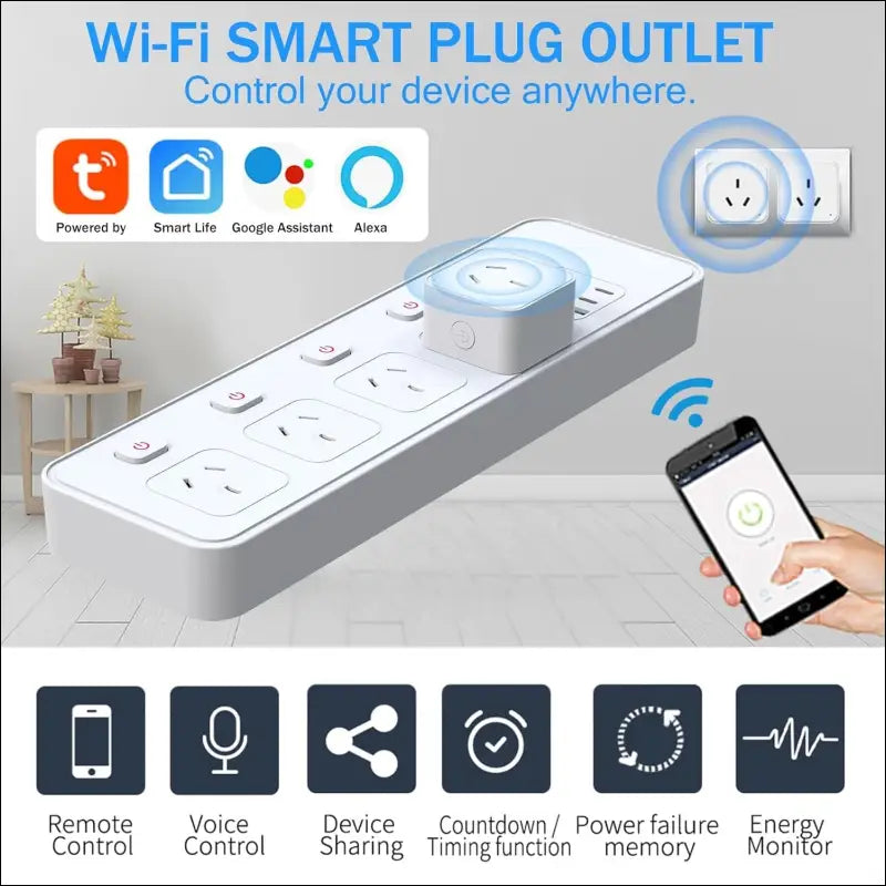 Smart Plug 16A WiFi Intelligent Socket, 2 Pack, Voice Control, Smart Outlet with Timer & App Remote Control, WiFi Outlet for Home, Compatible with Alexa & Google Assistant and...