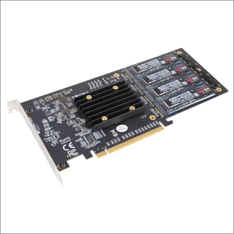 Sonnet M.2 4x4 PCIe 3.0 Card - Up to Four NVMe SSDs - Silent Edition - PCIe x16 - MacOS Compatible