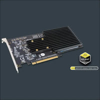 Sonnet M.2 4x4 PCIe 3.0 Card - Up to Four NVMe SSDs - Silent Edition - PCIe x16 - MacOS Compatible