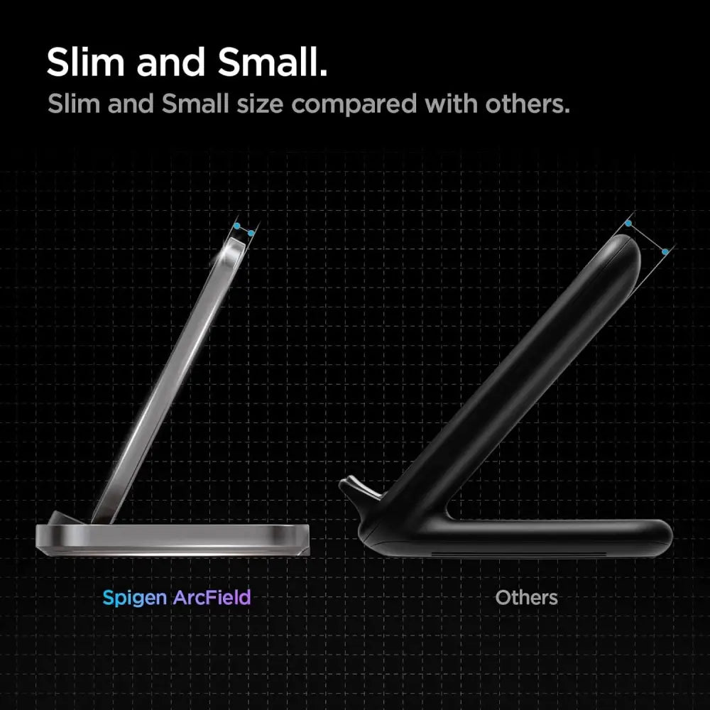 SPIGEN ArcField PF2102 Wireless Charger Qi Charging Stand Dock Pad Designed for Samsung Galaxy S25 S24 S23 S22 Ultra Plus Z Flip Z Fold 6 5 4 3 - Black