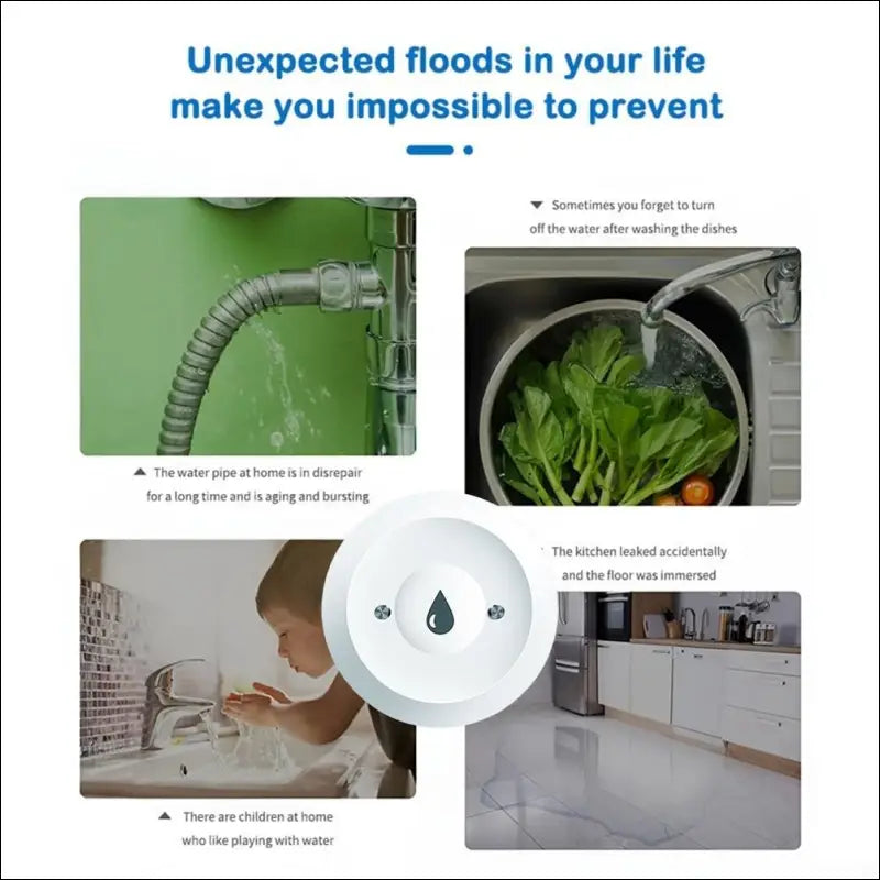 SPORTARC Water Sensor Leak Detector for Tuya -ZigBee Smart Water Immersion Sensor, Water Flood Leakage Sensor, for Smart Life App Remote Monitoring, 1401400107