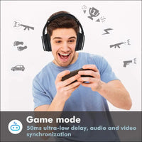 Srhythm NC25 Hybrid Noise Cancelling Headphones Over Ear, Wireless Bluetooth 5.3, 50H Playtime, Low Latency, Transparency Mode