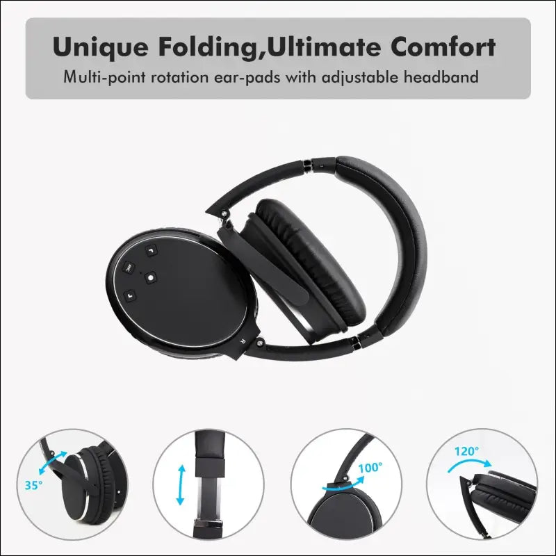 Srhythm NC25 Hybrid Noise Cancelling Headphones Over Ear, Wireless Bluetooth 5.3, 50H Playtime, Low Latency, Transparency Mode