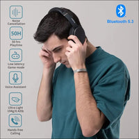 Srhythm NC25 Hybrid Noise Cancelling Headphones Over Ear, Wireless Bluetooth 5.3, 50H Playtime, Low Latency, Transparency Mode