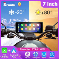 Srnubi 7 Inch Motorcycle Portable Navigation GPS Wireless Carplay Android Auto IP67 Waterproof Touch Screen Display