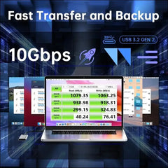 SSK M.2 NVME SATA SSD Enclosure Adapter, USB 3.2 Gen 2 (10 Gbps) to NVME PCI-E SATA M-Key/(B+M) Key Solid State Drive External Enclosure Aluminum Support UASP Trim for SSDs...