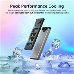 SSK M.2 NVME SATA SSD Enclosure Adapter, USB 3.2 Gen 2 (10 Gbps) to NVME PCI-E SATA M-Key/(B+M) Key Solid State Drive External Enclosure Aluminum Support UASP Trim for SSDs...