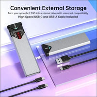 SSK M.2 NVME SATA SSD Enclosure Adapter, USB 3.2 Gen 2 (10 Gbps) to NVME PCI-E SATA M-Key/(B+M) Key Solid State Drive External Enclosure Aluminum Support UASP Trim for SSDs...