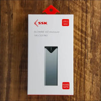 SSK M.2 NVME SATA SSD Enclosure Adapter, USB 3.2 Gen 2 (10 Gbps) to NVME PCI-E SATA M-Key/(B+M) Key Solid State Drive External Enclosure Aluminum Support UASP Trim for SSDs...