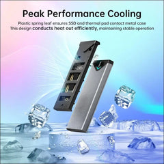 SSK M.2 NVME SATA SSD Enclosure Adapter, USB 3.2 Gen 2 (10 Gbps) to NVME PCI-E SATA M-Key/(B+M) Key Solid State Drive External Enclosure Aluminum Support UASP Trim for SSDs...