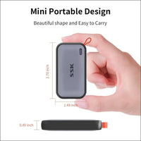 SSK Portable SSD 2TB External Solid State Drives, up to 1050MB/s USB C SSD External Hard Drive USB 3.2 Gen2 for iPhone 15/Pro, Windows, Mac, Android Phones and Tablets