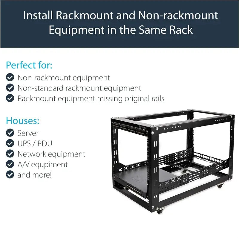 StarTech.com 3U Fixed 19-Inch Adjustable Depth Universal Server Rack Rails (UNIRAILS3U)