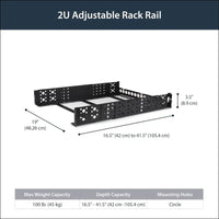 StarTech.com 3U Fixed 19-Inch Adjustable Depth Universal Server Rack Rails (UNIRAILS3U)