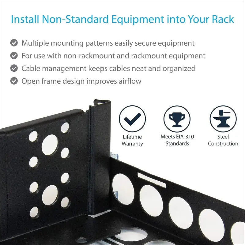 StarTech.com 3U Fixed 19-Inch Adjustable Depth Universal Server Rack Rails (UNIRAILS3U)