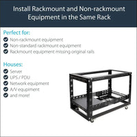 StarTech.com 3U Fixed 19-Inch Adjustable Depth Universal Server Rack Rails (UNIRAILS3U)