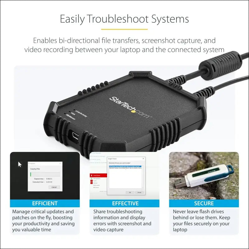 StarTech.com Laptop to Server KVM Console Rugged USB Crash Cart Adapter (NOTECONS02X)