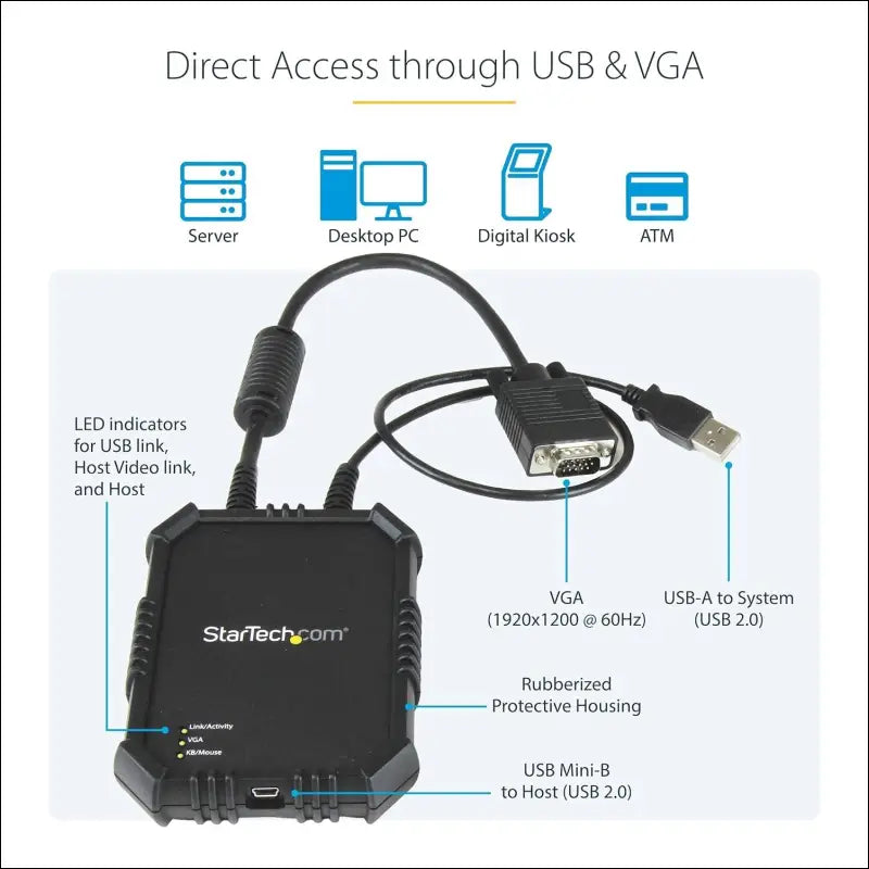 StarTech.com Laptop to Server KVM Console Rugged USB Crash Cart Adapter (NOTECONS02X)