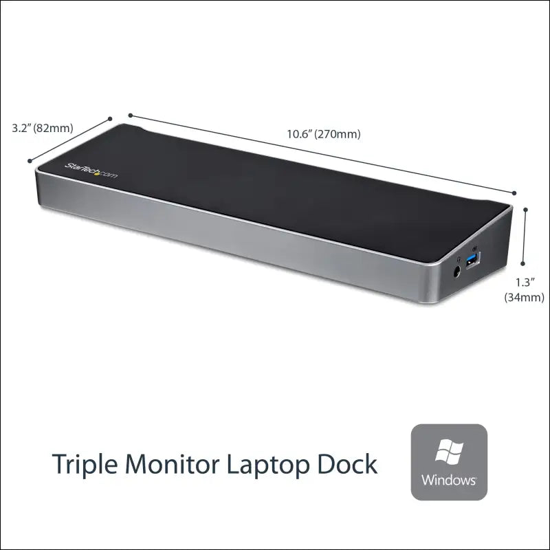 StarTech.com Triple Monitor USB 3.0 Docking Station 2x 4K DisplayPort & HDMI USB Type A Universal Laptop Dock