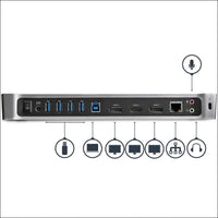 StarTech.com Triple Monitor USB 3.0 Docking Station 2x 4K DisplayPort & HDMI USB Type A Universal Laptop Dock