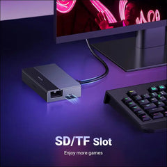 Steam Deck Dock, 9-in-1 USB C Docking Station, Adjustable and Foldable Stand, 4K@60Hz HDMI, Gigabit Ethernet, 100W PD, 10Gbps Type C& A, SD/TF Card Reader for Switch OLED, Legion Go, ROG Ally