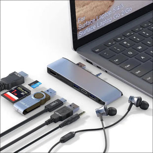 Surface Laptop 5/Laptop 4/Laptop 3/Laptop Go/Laptop Go2 Hub Docking Station with 4K@30HZ HDMI +2*USB 3.0 +USB-C +SD TF Card Slot +3.5mm Audio Adapter